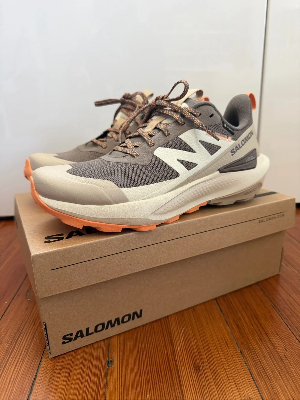 Salomon women's sneakers in brown, cream & orange accents - Picture 1 of 6